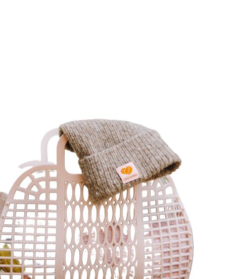 Sky Beanie strikhue - sand